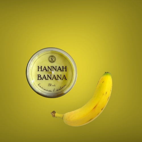 Imagen 2 de 6 de Vela De Soja Hannah Banana Vidrio 250ml