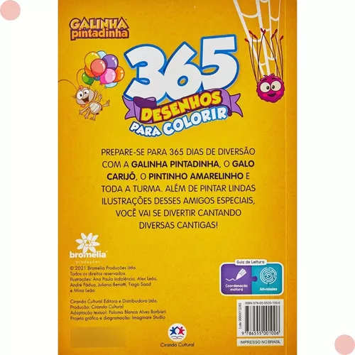 365 Desenhos para colorir Galinha Pintadinha - Ciranda Cultural