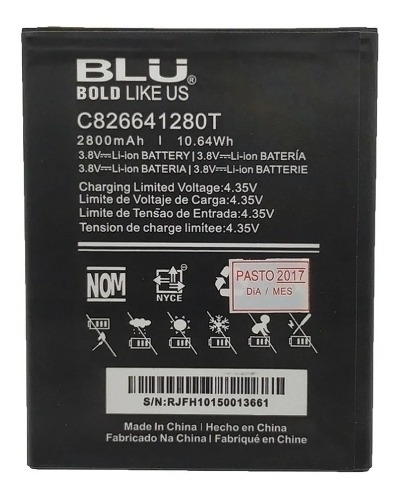 Bateria Pila Blu Studio G Plus S510q S510 C826641280t