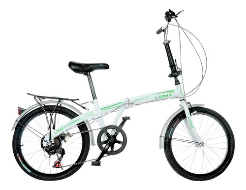 Bicicleta Plegable Lumax 7 Cambios Parrilla Trasera Blanca Color Blanco Tamaño Del Cuadro S