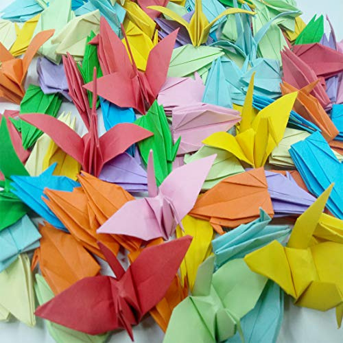 100 Grullas De Origami Papel De Colores Mezclados, Grul...