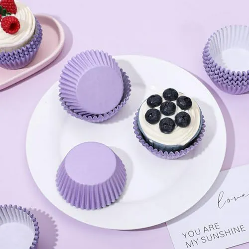 Forros De Cupcakes Morados Whaline: 300 Piezas