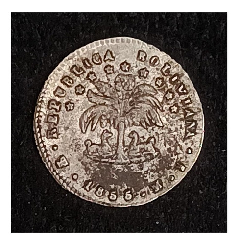 Bolivia 1/2 Sol 1855 Excelente Plata Km 118.1