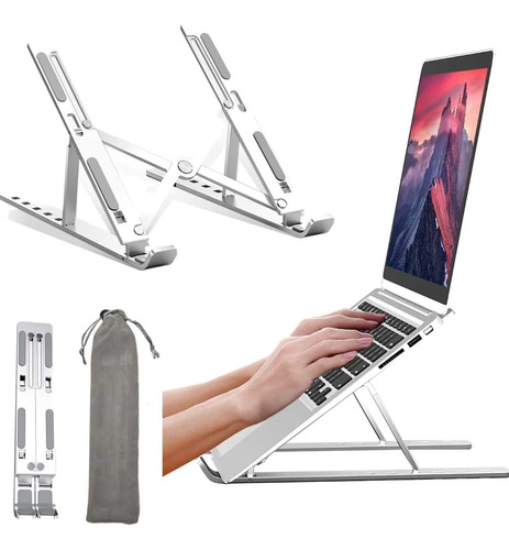 Soporte De Aluminio Plegable Para Laptop- 7 Niveles 