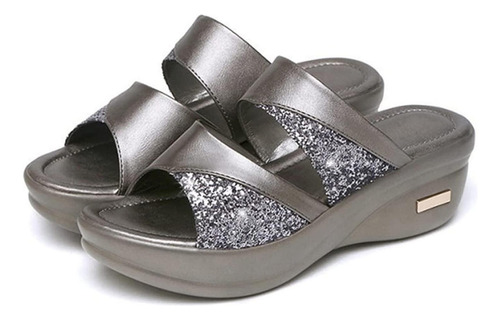 Zapatos Lisos De Verano Con Puntera Abierta Y Plataforma Con