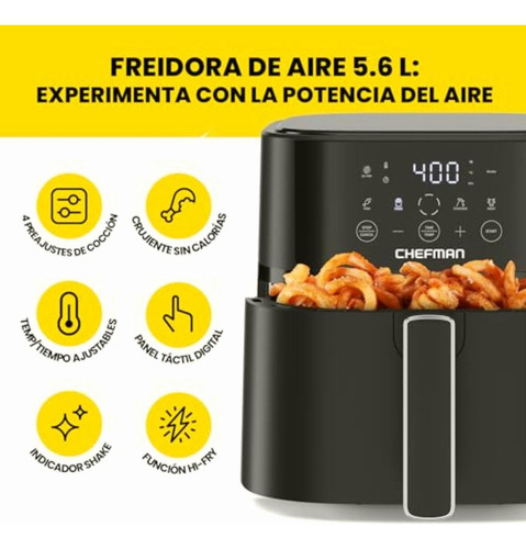 Chefman | Freidora De Aire Digital De 5.7 Litros De