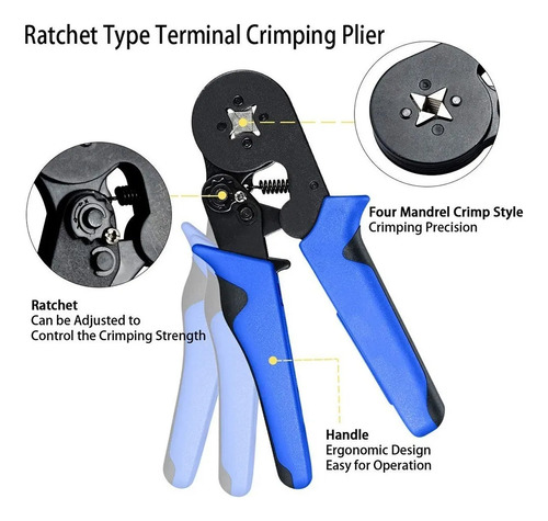 Kit De Alicates Para Terminales Crimper Press + 1200 Tubular