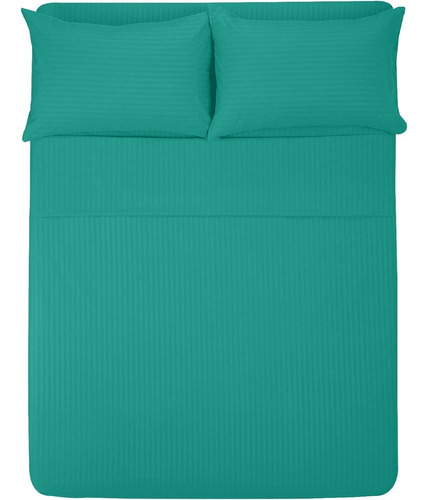 Juego De Sábanas Matrimoniales Melocotton - Color JADE. - Tacto Algodón , 1800 Hilos , Microfibra Grabada Ultra Suave, Hipoalergénica, Antiácaros , Ideal Para Todo El Año.