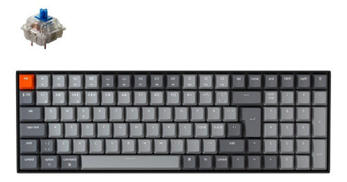 Imagen 1 de 1 de Teclado bluetooth Keychron K4 Wireless Version 2 QWERTY Gateron G Pro Blue inglés US color negro con luz RGB