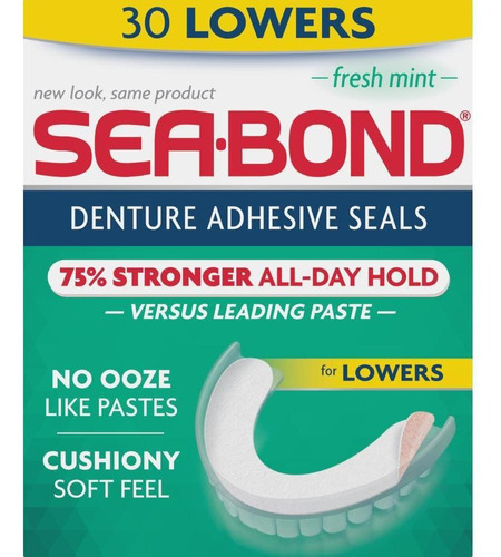 Fixador Dentadura Sea Bond Inferior Fresh Mint - 30 Unidades