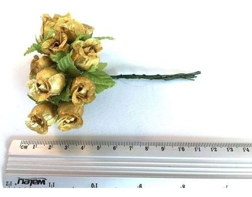 Mini Rosa Artificial - Pacote De 144 - Dourada | Parcelamento sem juros