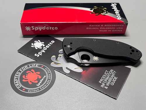Spyderco Navaja Tenacious Hoja Negra Filo Combinado Edc Negro