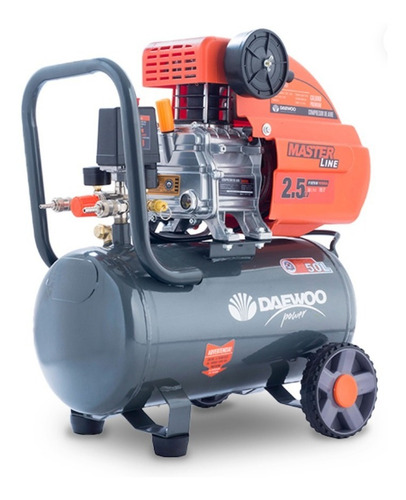 Compresor de aire eléctrico portátil Daewoo Dac Series DAC50D monofásico 50L 2.5hp 220V 50Hz gris