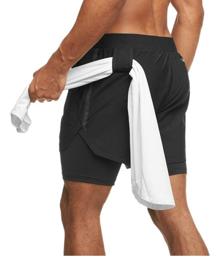 Pantalones Cortos Elásticos De Doble Capa Transpirables Para