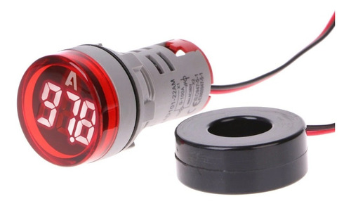 Amperimetro Digital 0-100amp Piloto Led 22mm Vmax 380vac 