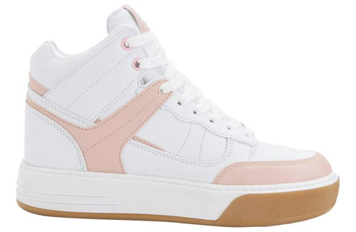 Tenis Tipo Botín Urbano Blanco/rosa Mujer 706