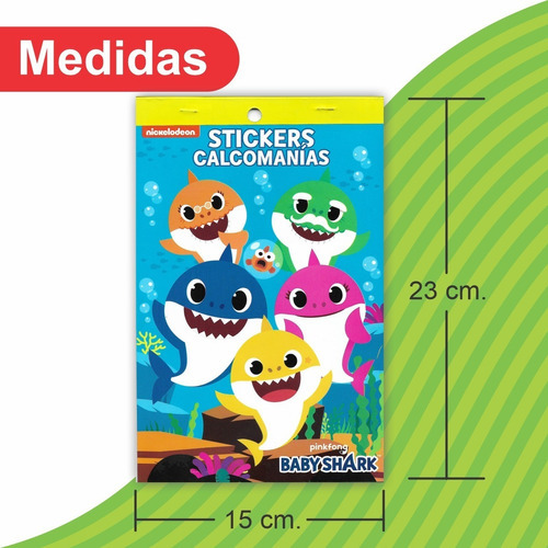Block De Stickers Calcomanias Baby Shark - Pingusblock