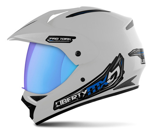 Capacete Moto Fechado Motocross Mx Vision Viseira Camaleão Tamanho Do Capacete 60 Cor Branco