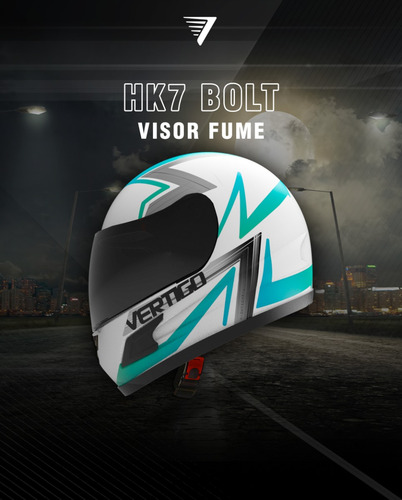Casco Moto Vertigo Hk7 Bolt Visor Oscuro. Tienda Oficial.