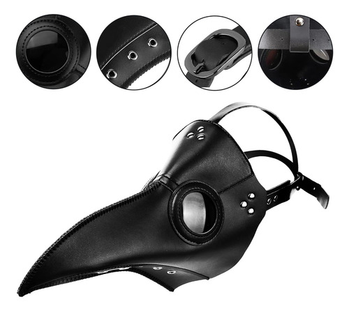 Mascara Y Capa De Plague Doctor Con Pico De Nariz Larga P...