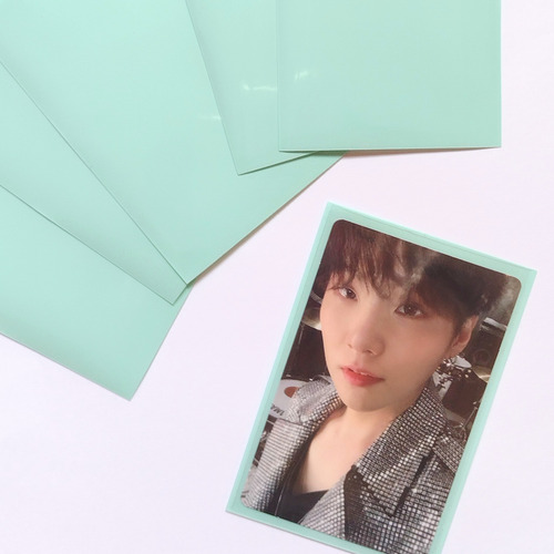 Sleeves De Colores Fundas Para Photocards Kpop Pack X15 Color Menta Importado