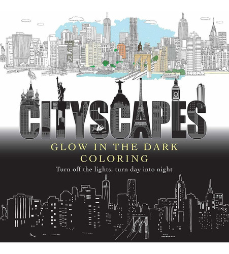 Libro Cityscapes Glow In The Dark Coloring Nuevo
