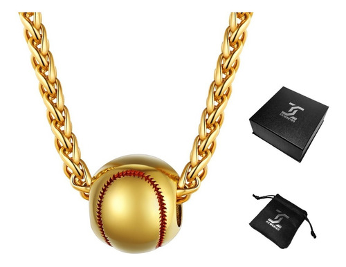 Cadena Dije Baseball Collar Beisbol Oro Laminado 18k Hombre 