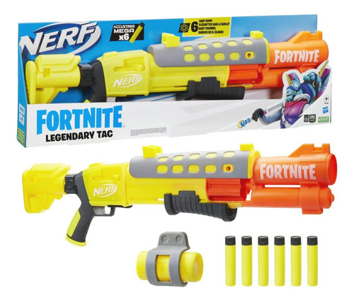 Nerf Fornite Legendary Tac Accustrike Mega Dardos Mega Amarillo