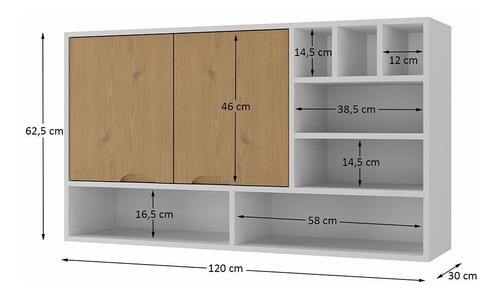 Mueble De Cocina Aereo 2 Puertas Con Botellero Alacena V Lcm
