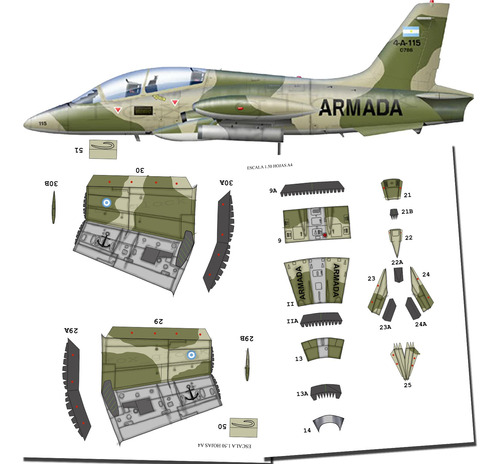 Aermacchi Mb 339 Malvinas Escala 1.50 Vectorial Papercraft