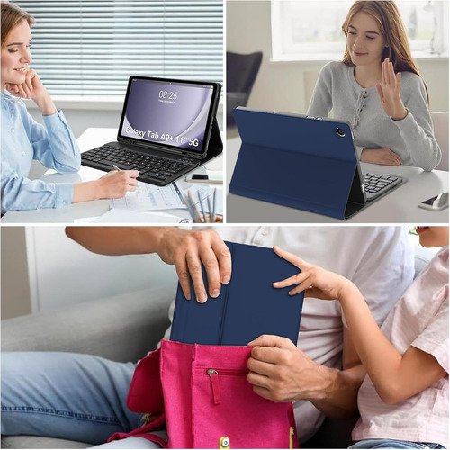 Funda Para Samsung Galaxy Tab A9 Plus 11 Con Teclado Ñ Color Azul