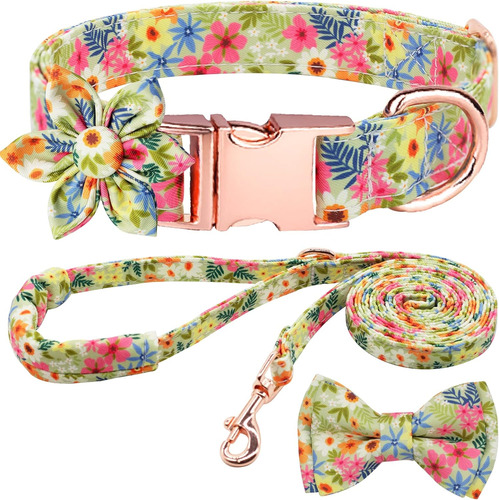 Juego De Collar Y Correa Para Perro Con Pajarita, Collar De