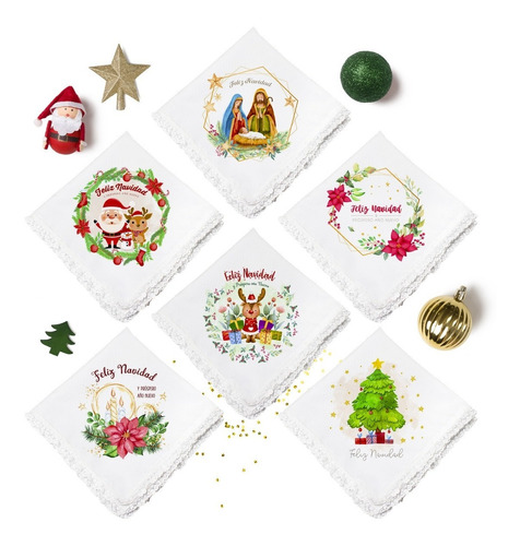 Servilletas Tela Navidad  10 Pz