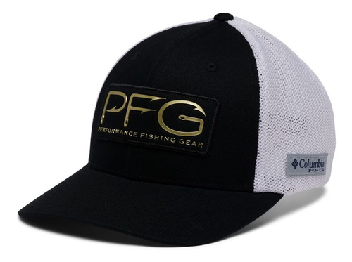 Gorra Unisex Pfg Con Ganchos, De Malla, Negro/dora.