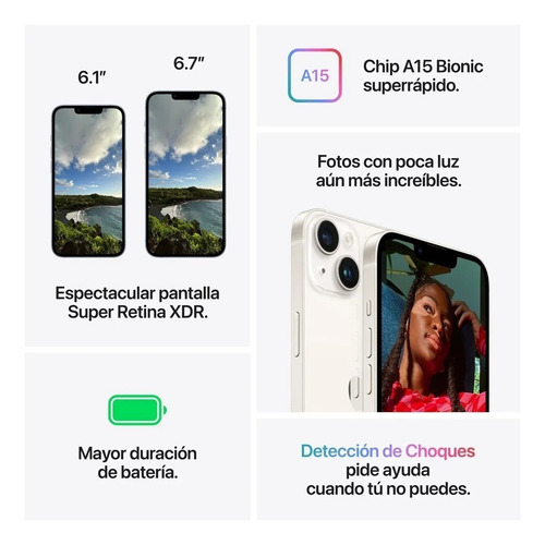 Imagen 8 de 11 de Apple iPhone 14 Plus (128 GB) - Blanco estelar