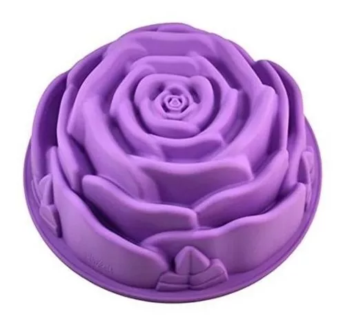 Forma De Silicone Rosa Flor Bolo Tortas Doce Antiaderente