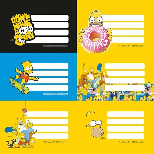 Etiquetas Escolares Para Nombre Los Simpsons Mooving 