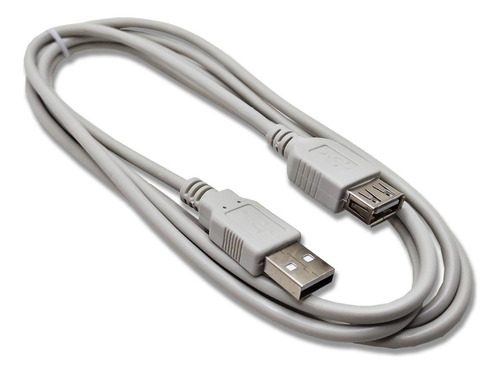 Cabo Usb 2.0 Extensão 1,8 Metro Extensor Macho Fêmea Cor Cinza