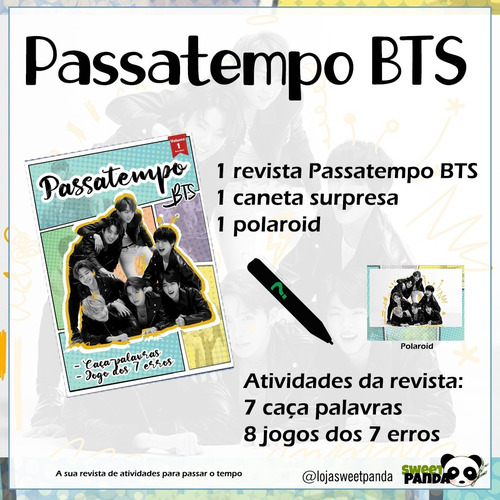 Kpop | Kit Passatempo Bts Com Revista De Atividades + Caneta