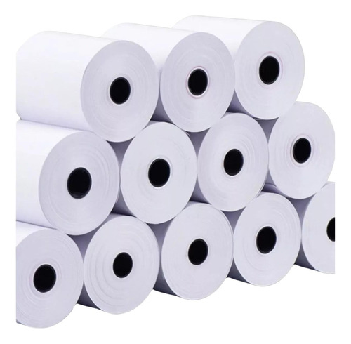 50 Rollos Papel Termico 80x80mm Premium 55gr Papeltek Blanco