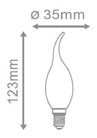 Imagen 2 de 5 de Pack X 2 Lampara Led Filamento Velita E14 4w Luz Calida Vidrio Ambar Marca: Candil Luz Decorativa