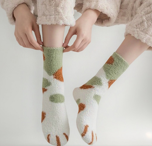 Calcetines Invierno De Felpa Diseño Gato
