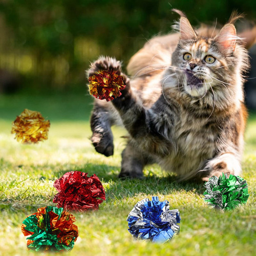 Bolas Arrugadas Para Gatos Silkfly 30 Unidades 2.36 Pulgadas Como Se Muestra En Las Fotos