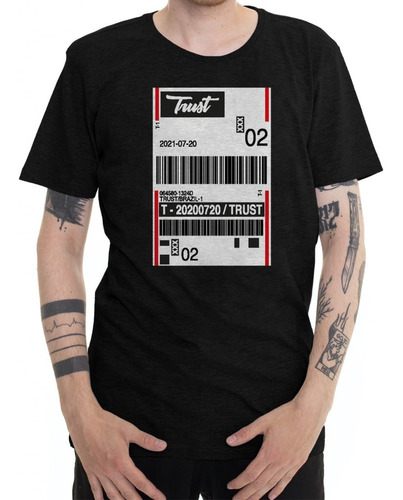 Camiseta Algodão Trust Industrial Ticket Retro Minimalist 