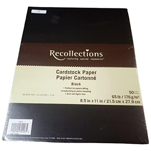 Papel Cartulina De 8.5 X 11 Pulgadas - 150 Hojas, Negro