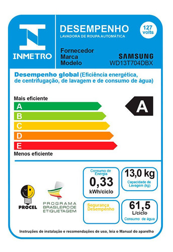 Lava E Seca Samsung 13 Kg Smart Digital Inverter - Wd13t