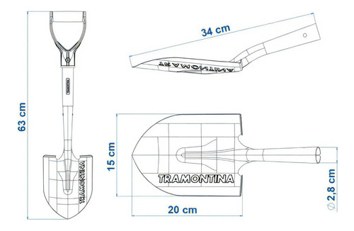 Pala Corazon Pequeña Cabo Madera 45cm 77498/404 Tramontina