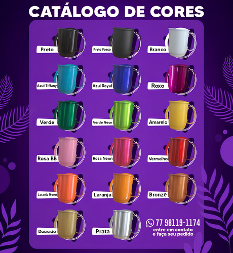 Caneca De Alumínio 350ml Lisa - 10 Unidades Roxo