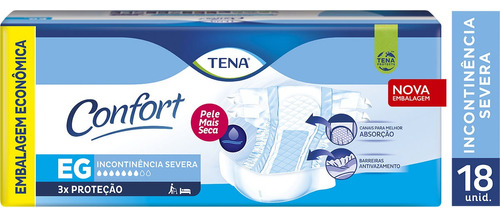 Fralda Geriátrica Tena Confort Eg 18 Unidades