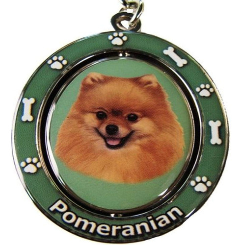 Llavero Giratorio Doble Cara De Pomerania, Kc27,verde